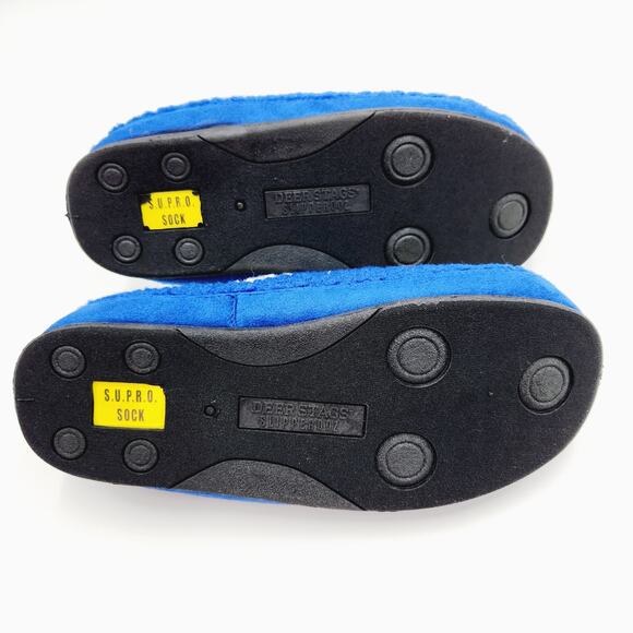 Deer Stags Men\'s Blue Sherpa Cushioned Indoor/Outdoor Clog Slippers Size 10